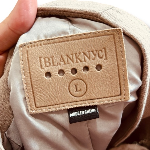 Blank NYC Beige Tan Moto-Style Jacket – Size Large - Picture 9 of 11